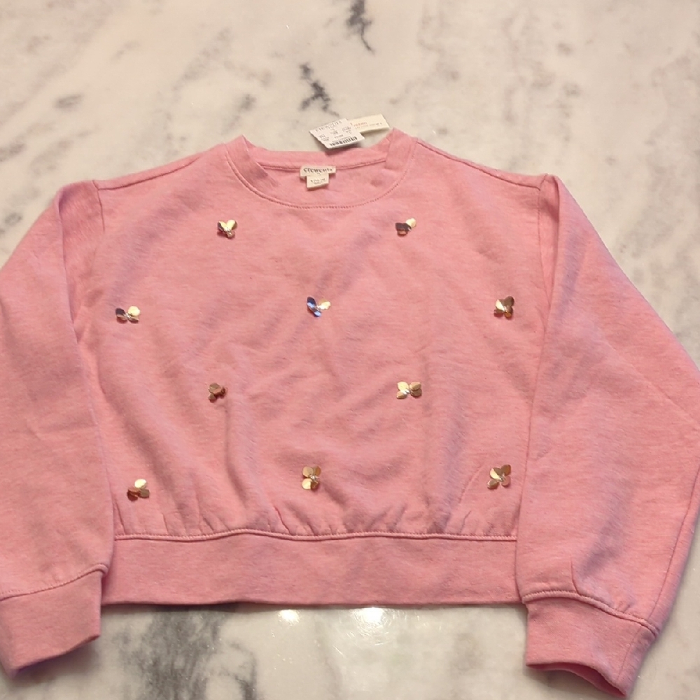 Cat & Jack Pink Sweatshirt with Gold Accents